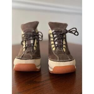 Timberland Euro Dub Boots ShoesBrown Cream Nubuck Leather Size 4M